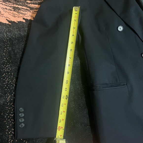 Gianni 100% wool sophisticated Black Men's Double-Breasted Blazer - Picture 2 of 6